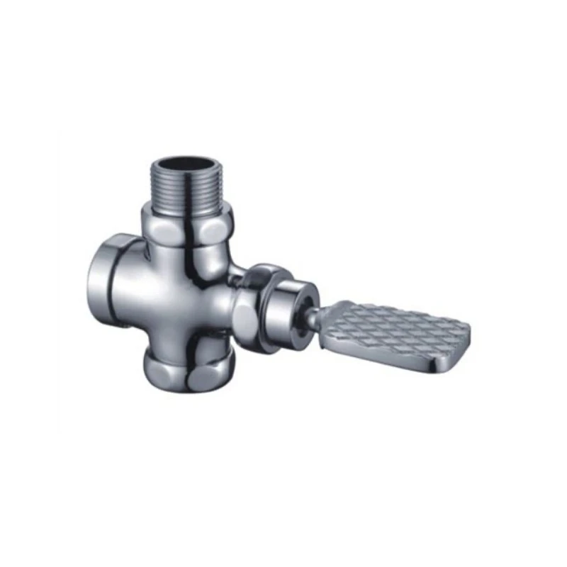 Van xả nhà vệ sinh bàn đạp mạ chrome đồng thau với đầu vào trên cùng